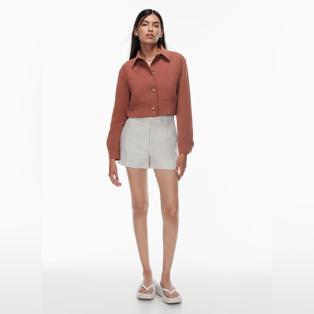 Aritzia Wilfred Little Cropped Jacket in Mocha Sorbet Size S